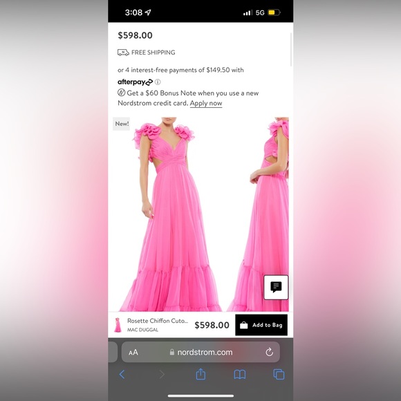 Mac Duggal Hot Pink Gown size 4 - Picture 7 of 8